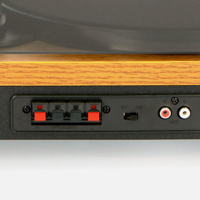 Lenco LS-300WD - Bluetooth® Plattenspieler mit zwei externen Lautsprechern und 2 x 10 Watt RMS, holz
