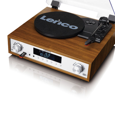 Lenco MC-160WD - HiFi Stereoanlage mit Plattenspieler, DAB+/FM-Radio und Bluetooth® - Holz