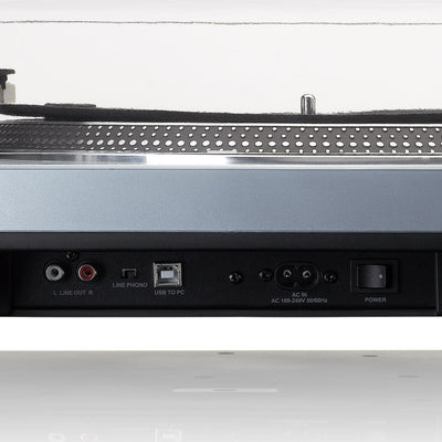 Lenco L-3809ME - Plattenspieler mit Direktantrieb - Pitch Control - USB/PC-Encoding - Metallic-Blau
