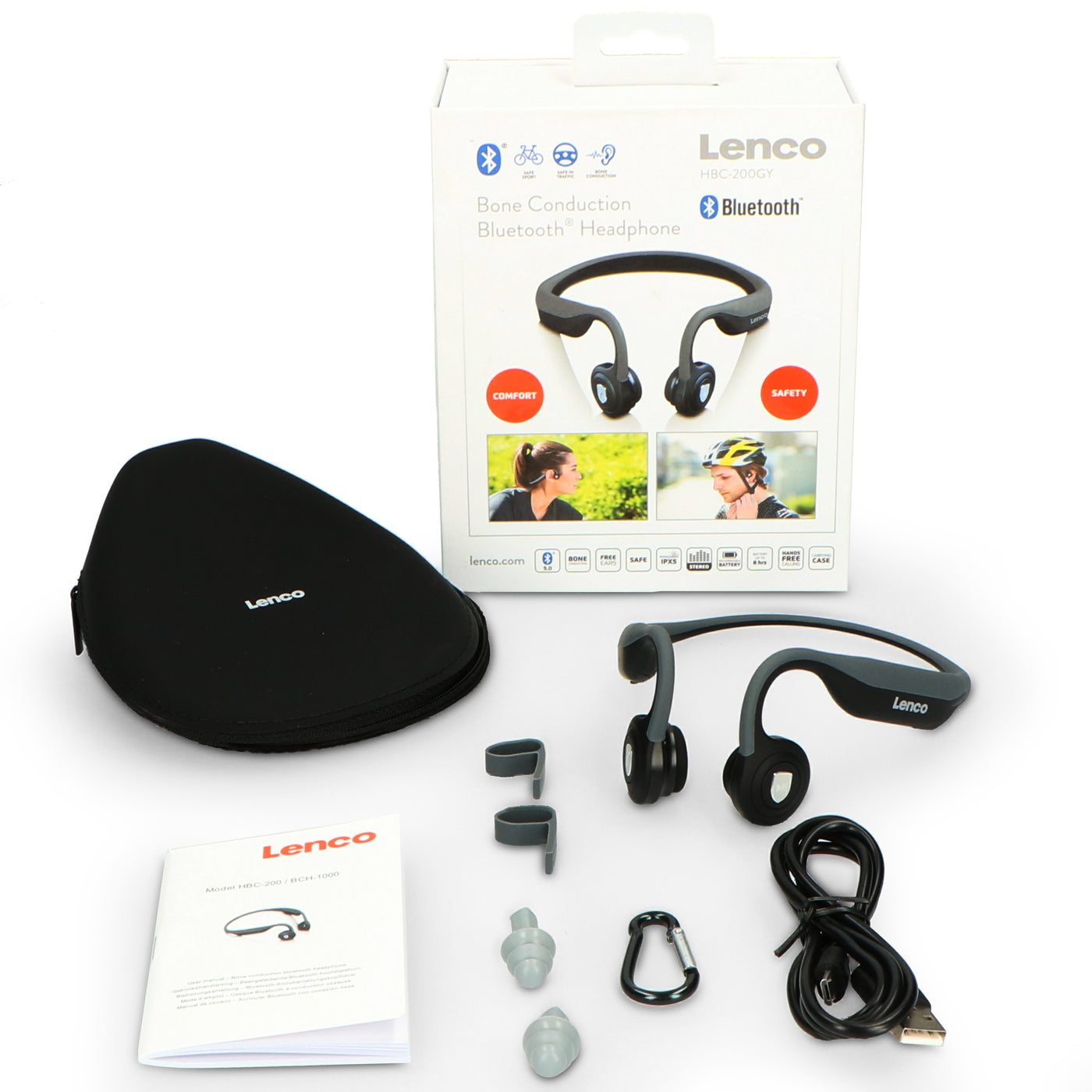 Lenco HBC-200 - Knochenleitung Bluetooth®-Kopfhörer - Schwarz