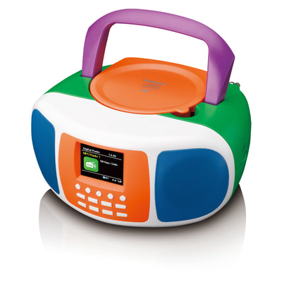 Lenco SCD-861KIDS - Tragbares DAB+/FM-Radio mit Bluetooth®, CD-Player und großem LCD-Farbdisplay - Fröhliche Farben für Kinder