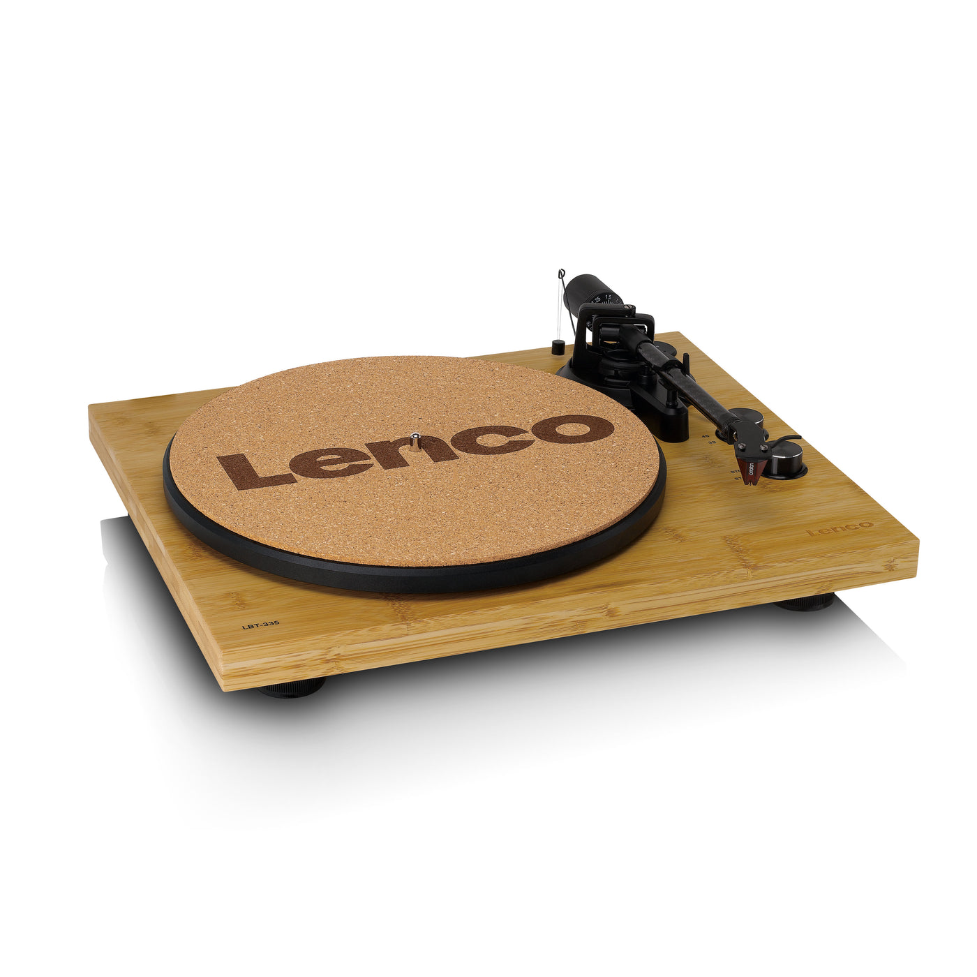 Lenco LBT-335BA - Plattenspieler mit Bluetooth®, Gehäuse aus echtem Bambus und Ortofon 2M Red Tonabnehmer