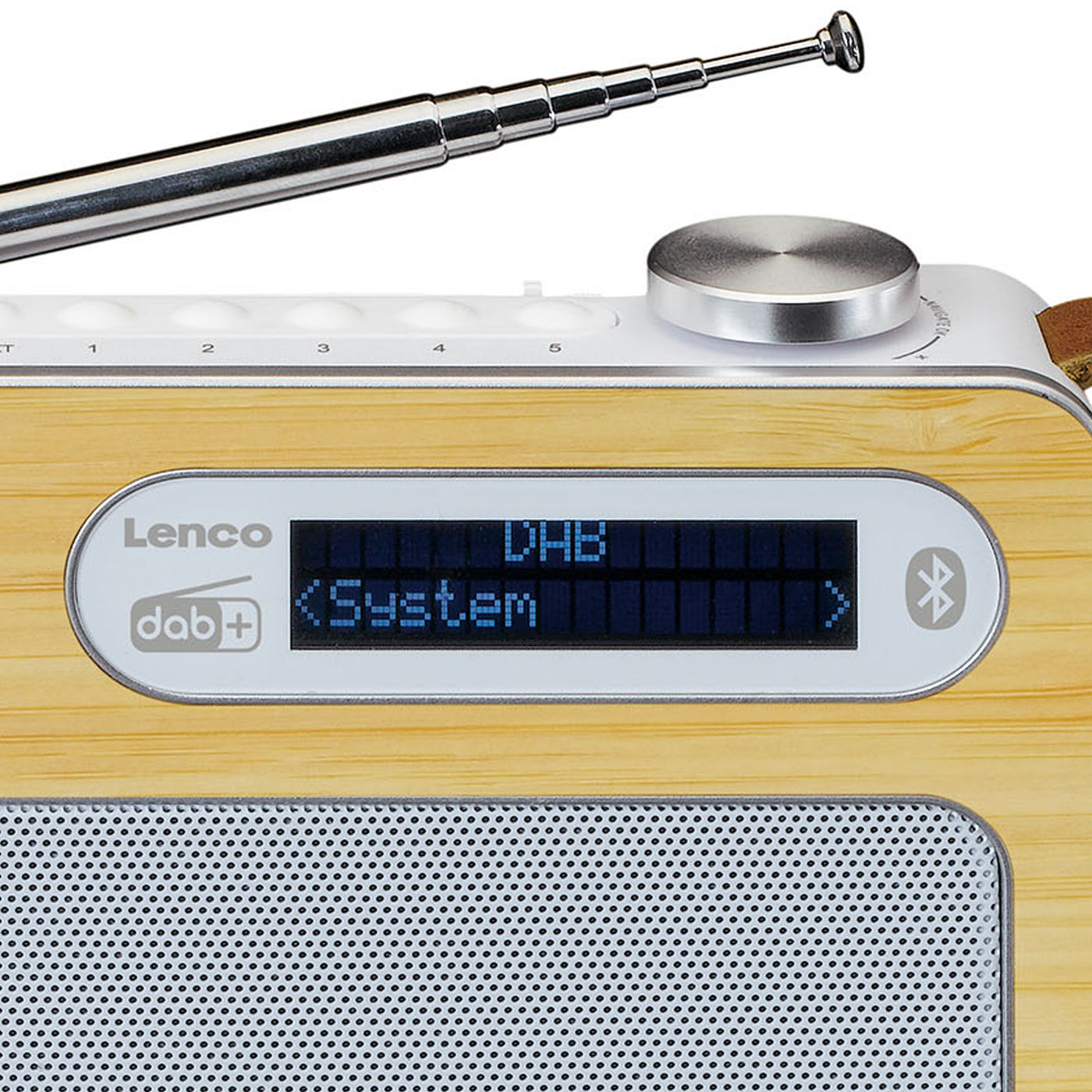 Lenco PDR-040 tragbares DAB+ Radio - Bluetooth® 5.0 - PLL FM - 5 Speichertasten - Uhr und Weckfunktion - 3 Watt RMS - 2000mAh Akku - Weiß