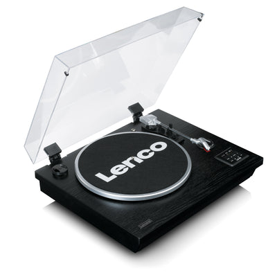 Lenco LS-55BK - Plattenspieler mit Bluetooth®, USB, MP3, Lautsprecher - Schwarz