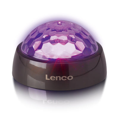 Lenco TTA-180TN - Plattenspieler stabilisator mit RGB-Lichteffekten - Schallplattengewicht 250 g und Diskokugel in einem – Titan