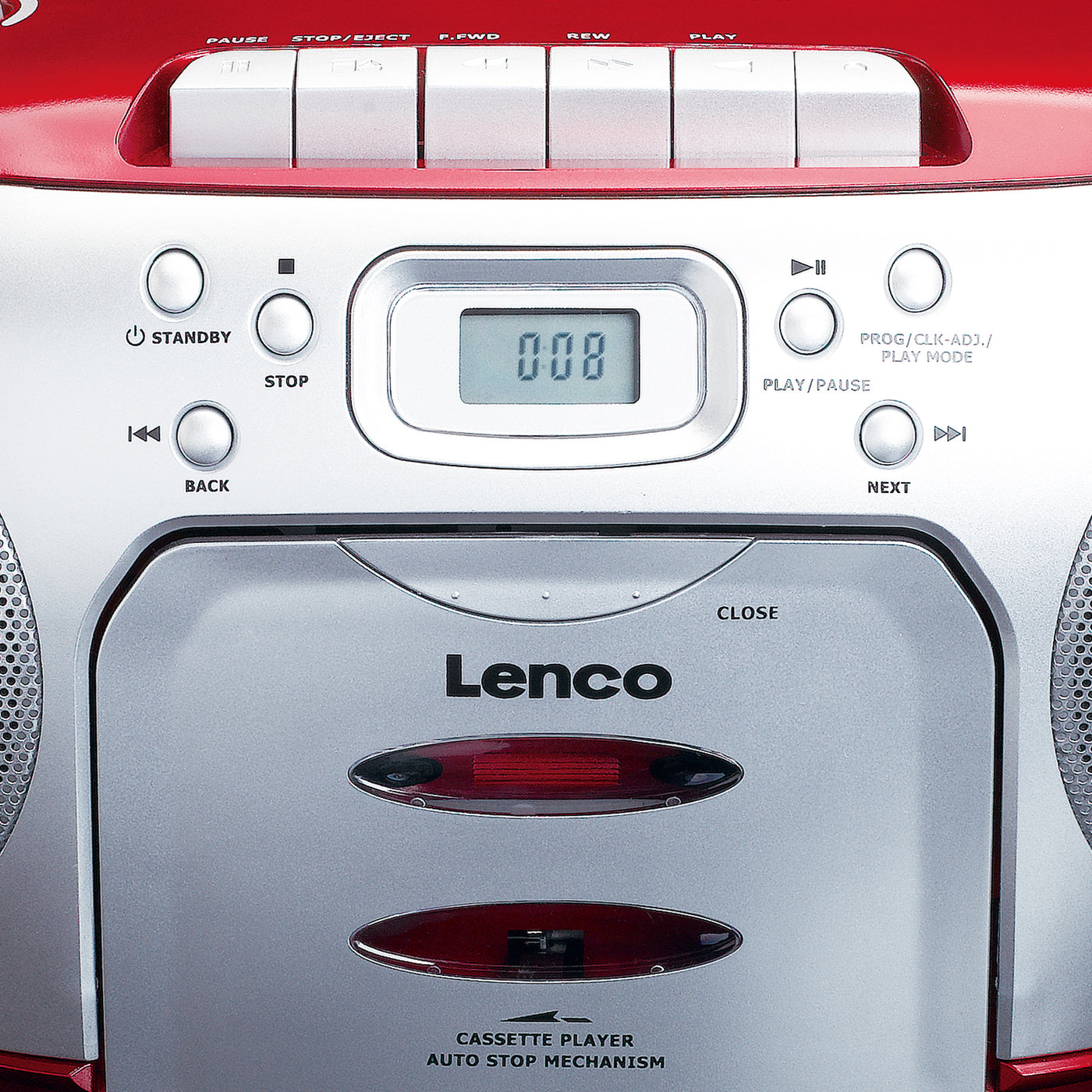 Lenco SCD-410RD - Radio/Kassetten und CD-Player - Rot