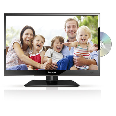 Lenco DVL-1662BK - 16 Zoll (40cm) HD-LED Fernseher mit integriertem DVD-Player - Triple Tuner (DVB-T/T2/S2/C) - 12 Volt Zubehör - Schwarz