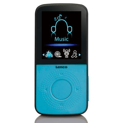 Lenco PODO-153BU - Sport MP3-Player mit Schrittzähler und Sport-Ohrenstöpseln und Armband - Blau