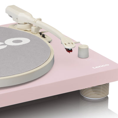 Lenco LS-50PK - Plattenspieler mit integrierten Lautsprechern - USB-Recording - Rosa