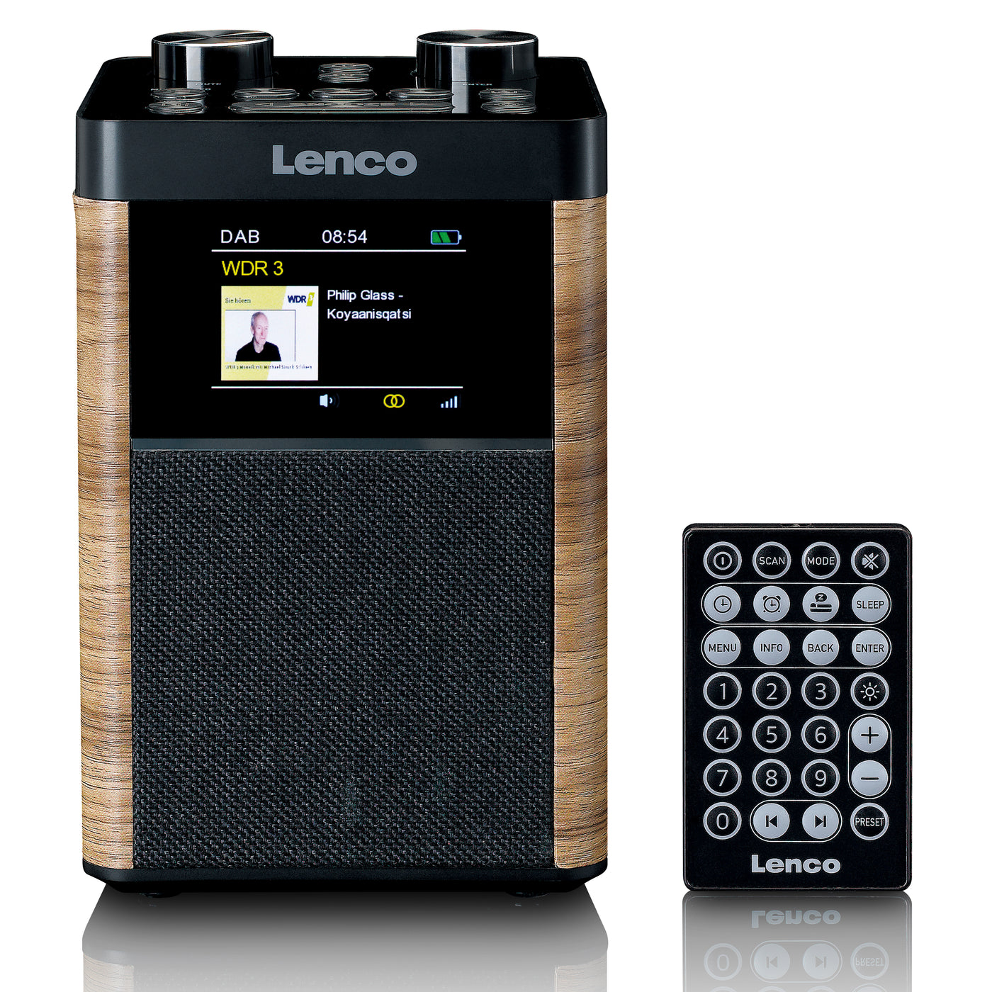 LENCO PDR-060WD - Tragbares DAB+/FM-Radio mit Bluetooth, 10W Lautsprecher und 14h Akku - Schwarz