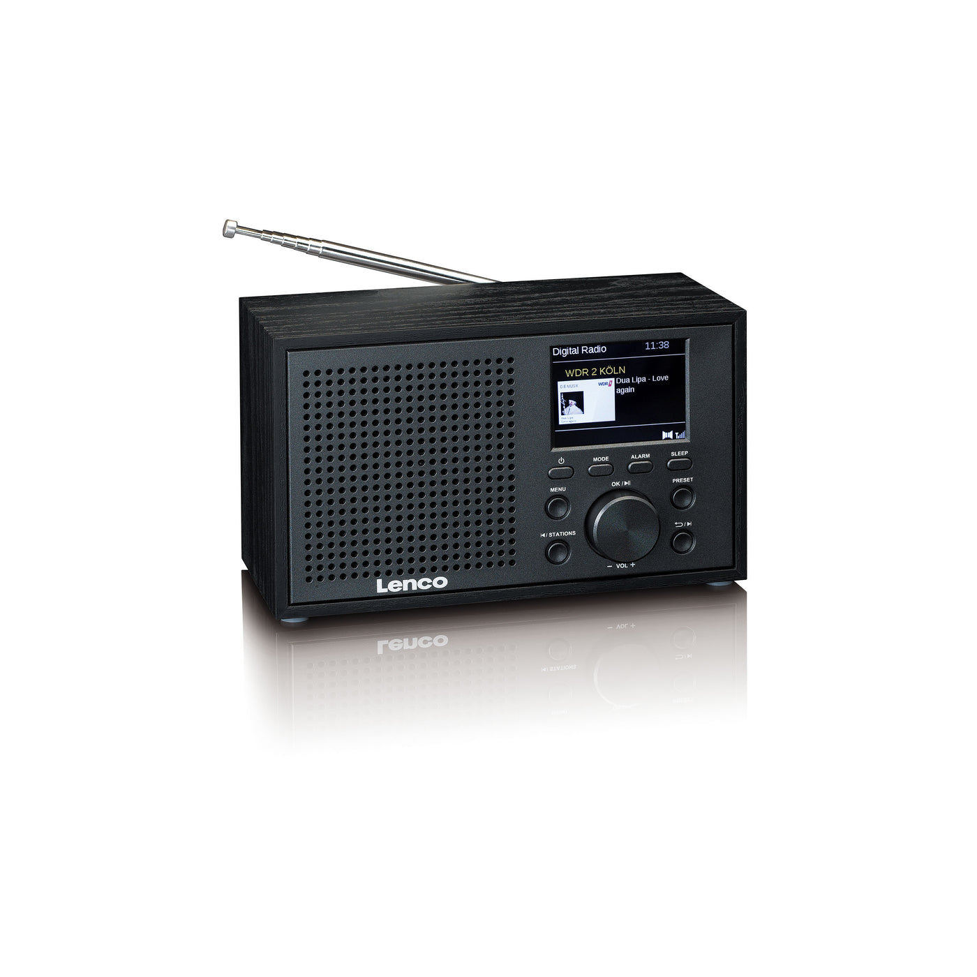Lenco DAR-017BK - Kompaktes und stilvolles DAB+/FM-Radio mit Bluetooth® und Holzgehäuse - Schwarz