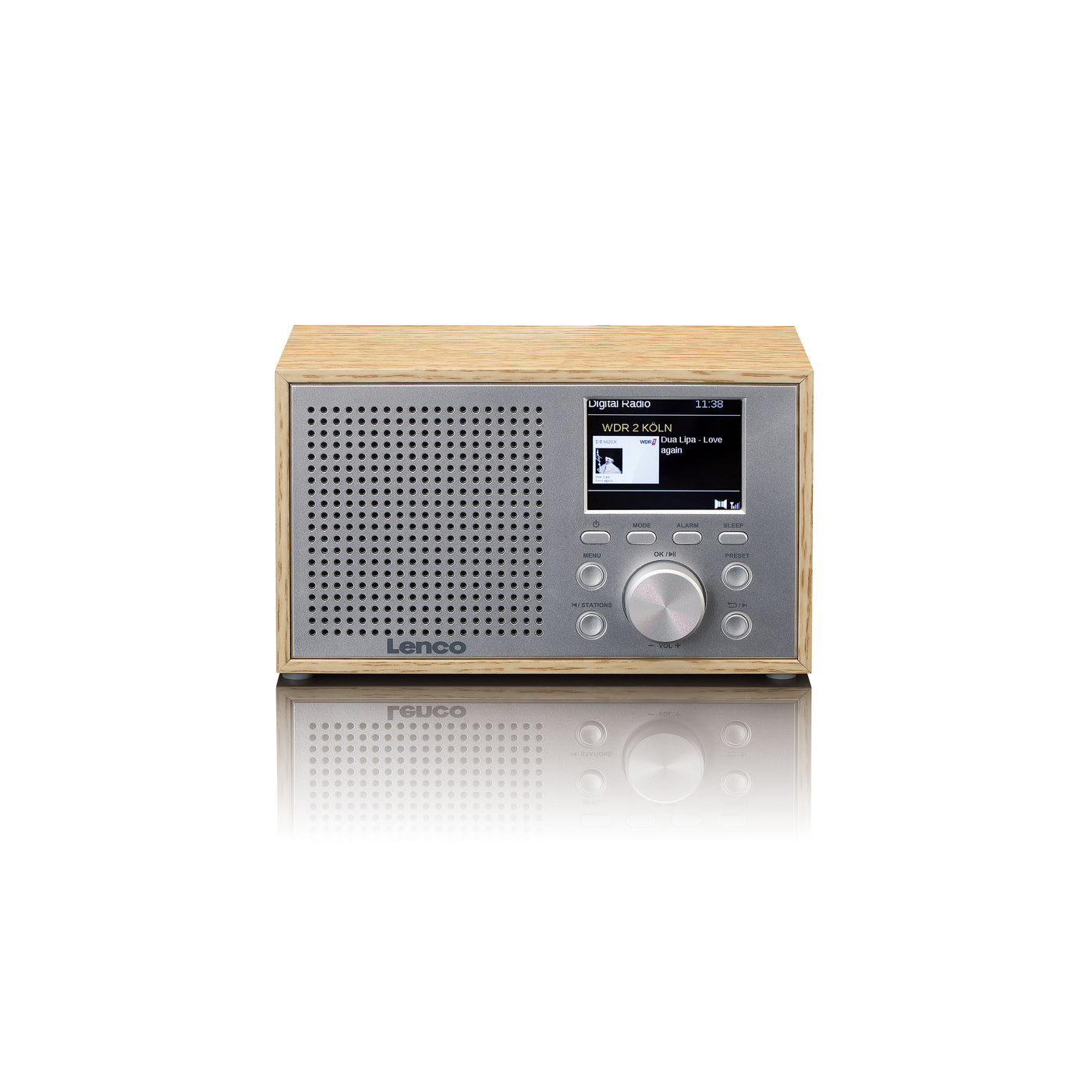 Lenco DAR-017WH - Kompaktes und stilvolles DAB+/FM-Radio mit Bluetooth® und Holzgehäuse - Eiche