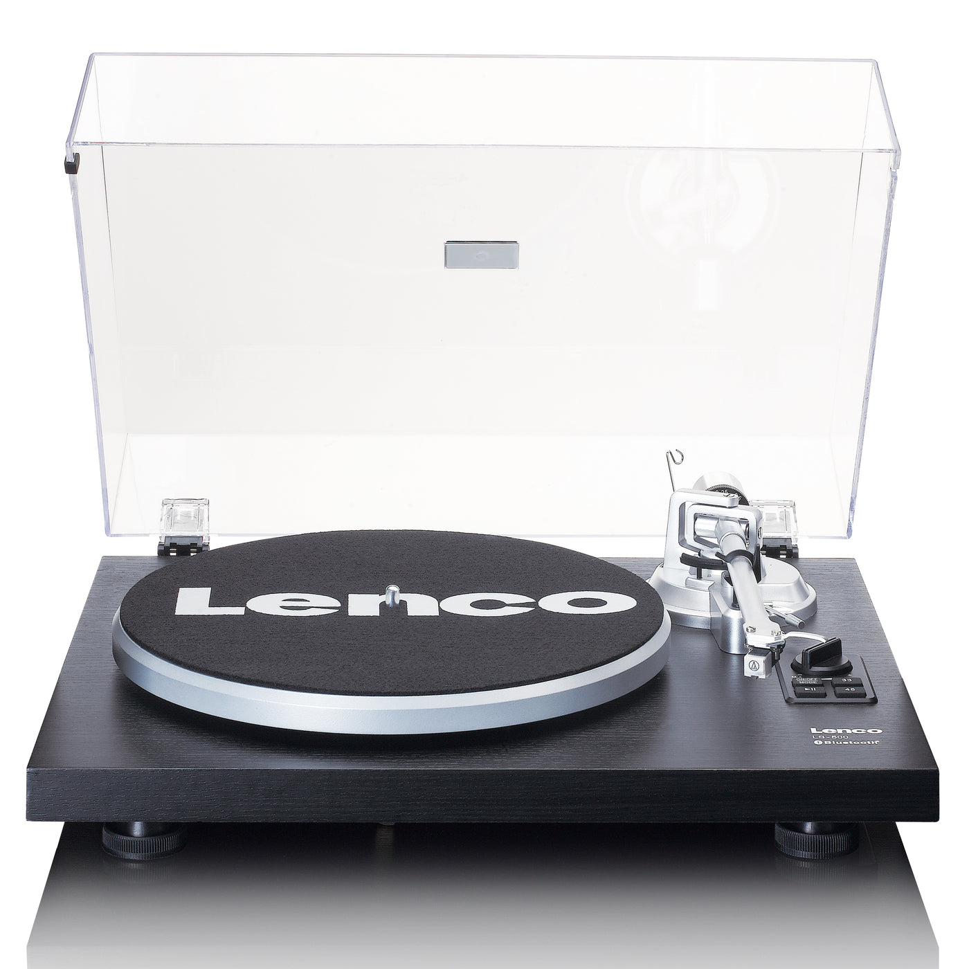 Lenco LS-500BK - Bluetooth® Plattenspieler mit zwei externen Lautsprechern und 2 x 30 Watt RMS - Schwarz