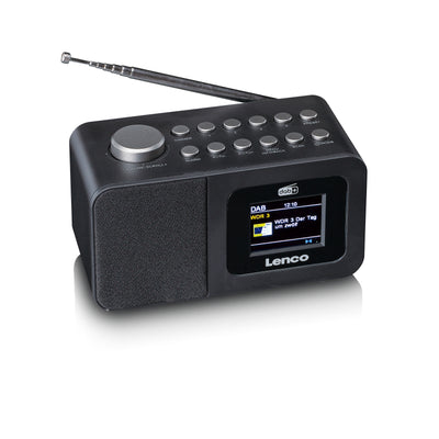 Lenco CR-625BK - DAB+/FM Radiowecker mit Farbdisplay, Sleeptimer und Doppelalarmfunktion - Schwarz