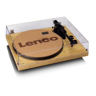 Lenco LBT-335BA - Plattenspieler mit Bluetooth®, Gehäuse aus echtem Bambus und Ortofon 2M Red Tonabnehmer