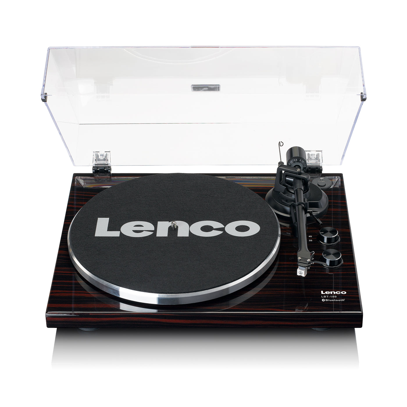 Lenco LBT-189WA - Plattenspieler mit Riemenantrieb, Bluetooth® und Anti-Skating, dunkelbraun