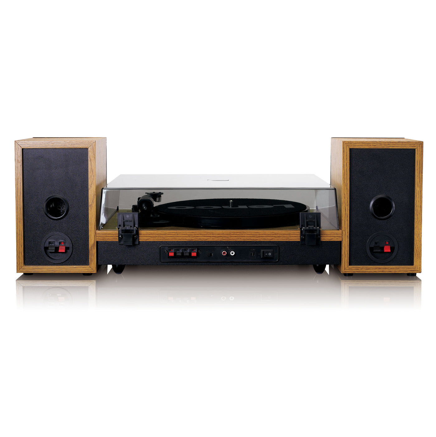 Lenco LS-300WD - Bluetooth® Plattenspieler mit zwei externen Lautsprechern und 2 x 10 Watt RMS, holz