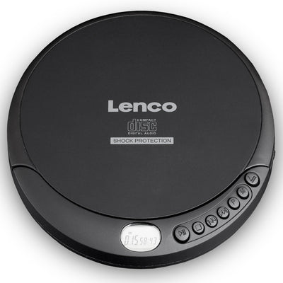 Lenco CD-200 - Tragbarer CD-Player mit Anti-Schock - Hörbuchfunktion - Akku-Aufladefunktion - Schwarz