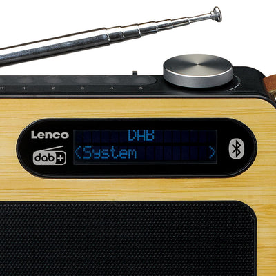 Lenco PDR-040 tragbares DAB+ Radio - Bluetooth® 5.0 - PLL FM - 5 Speichertasten - Uhr und Weckfunktion - 3 Watt RMS - 2000mAh Akku - Schwarz