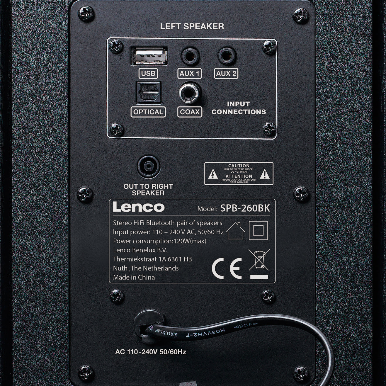 Lenco SPB-260BK - Bluetooth® Lautsprecher Set - Schwarz