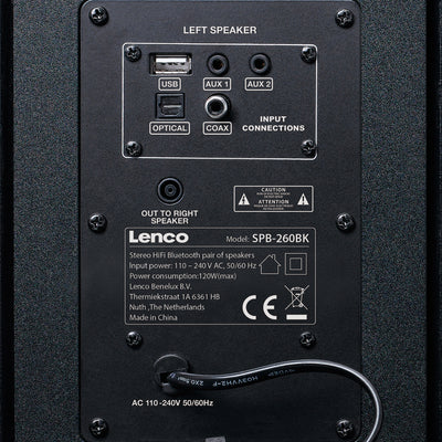 Lenco SPB-260BK - Bluetooth® Lautsprecher Set - Schwarz