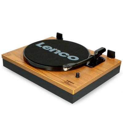 Lenco LS-300WD - Bluetooth® Plattenspieler mit zwei externen Lautsprechern und 2 x 10 Watt RMS, holz
