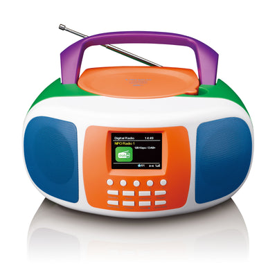 Lenco SCD-861KIDS - Tragbares DAB+/FM-Radio mit Bluetooth®, CD-Player und großem LCD-Farbdisplay - Fröhliche Farben für Kinder