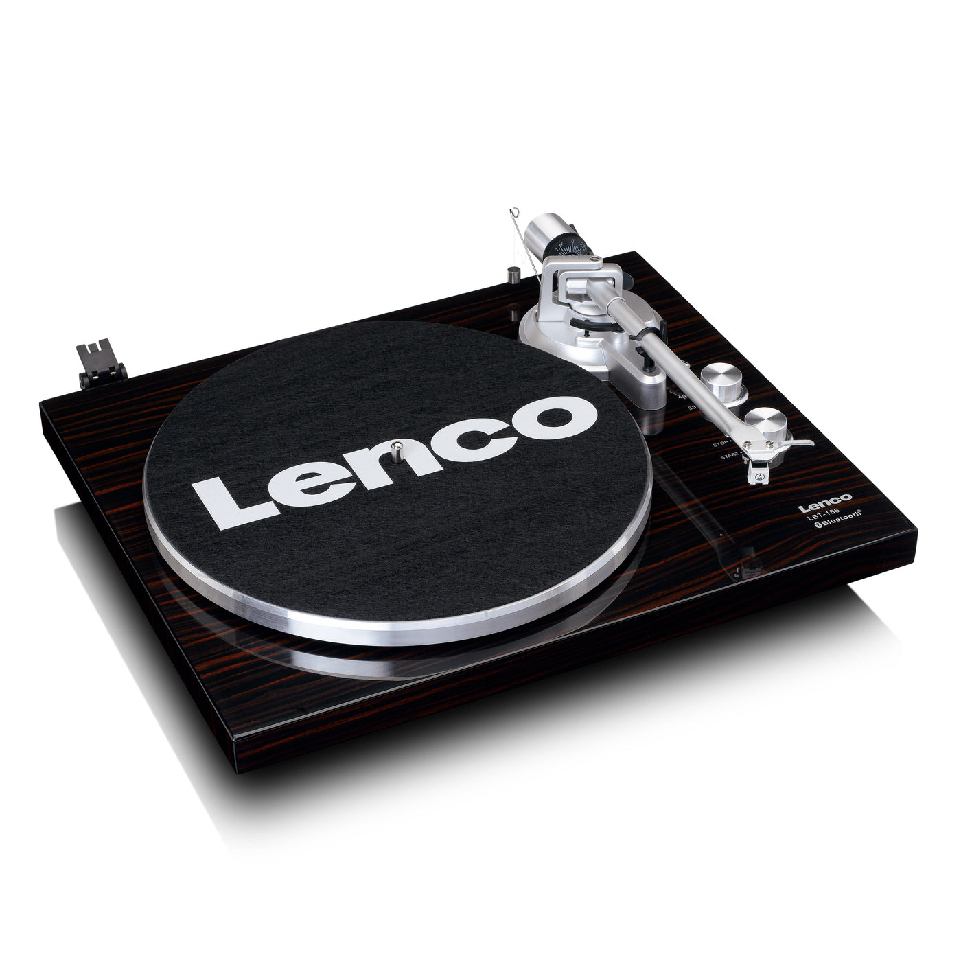 Lenco LBT-188WA - Plattenspieler mit Riemenantrieb, Bluetooth® und Anti-Skating, dunkelbraun