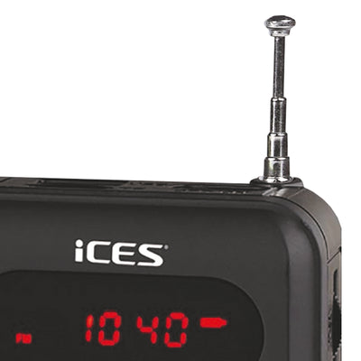Ices IMPR-112 Black - Tragbares Radio PLL FM, USB, SD - Schwarz