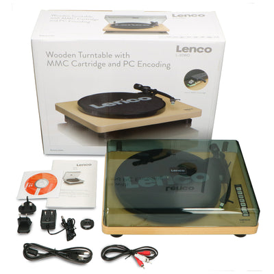 Lenco L-30WD - Plattenspieler mit Riemenantrieb und Holzgehäuse - USB/PC-Encoding - Auto-Stopp-Funktion - Holz