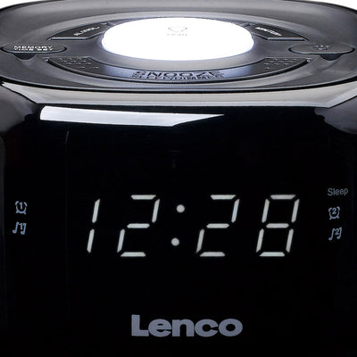 Lenco CR-12BK - FM-Radiowecker mit Nachtlicht - Schwarz