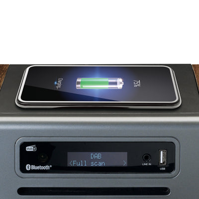 Lenco MC-175SI - Micro set mit DAB, FM, CD, 2 USB, Bluetooth®, QI, RC - Silber