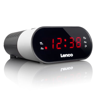 Lenco CR-07 White - FM-Radiowecker mit Sleeptimer und doppeltem Alarm - Weiß