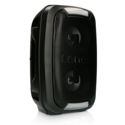 Lenco BT-272BK - Kompakter Party-Lautsprecher mit Bluetooth® und Partylichtern - 2 x 10 Watt RMS - USB-Eingang - SD-Kartenleser - Schwarz