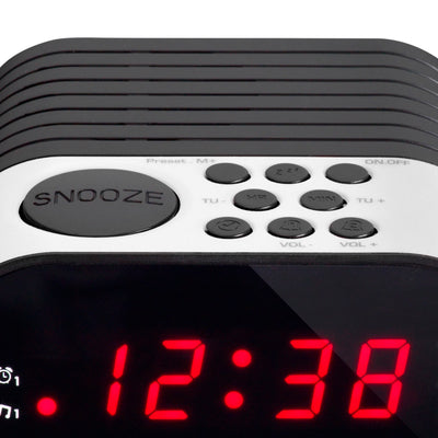 Lenco CR-07 White - FM-Radiowecker mit Sleeptimer und doppeltem Alarm - Weiß