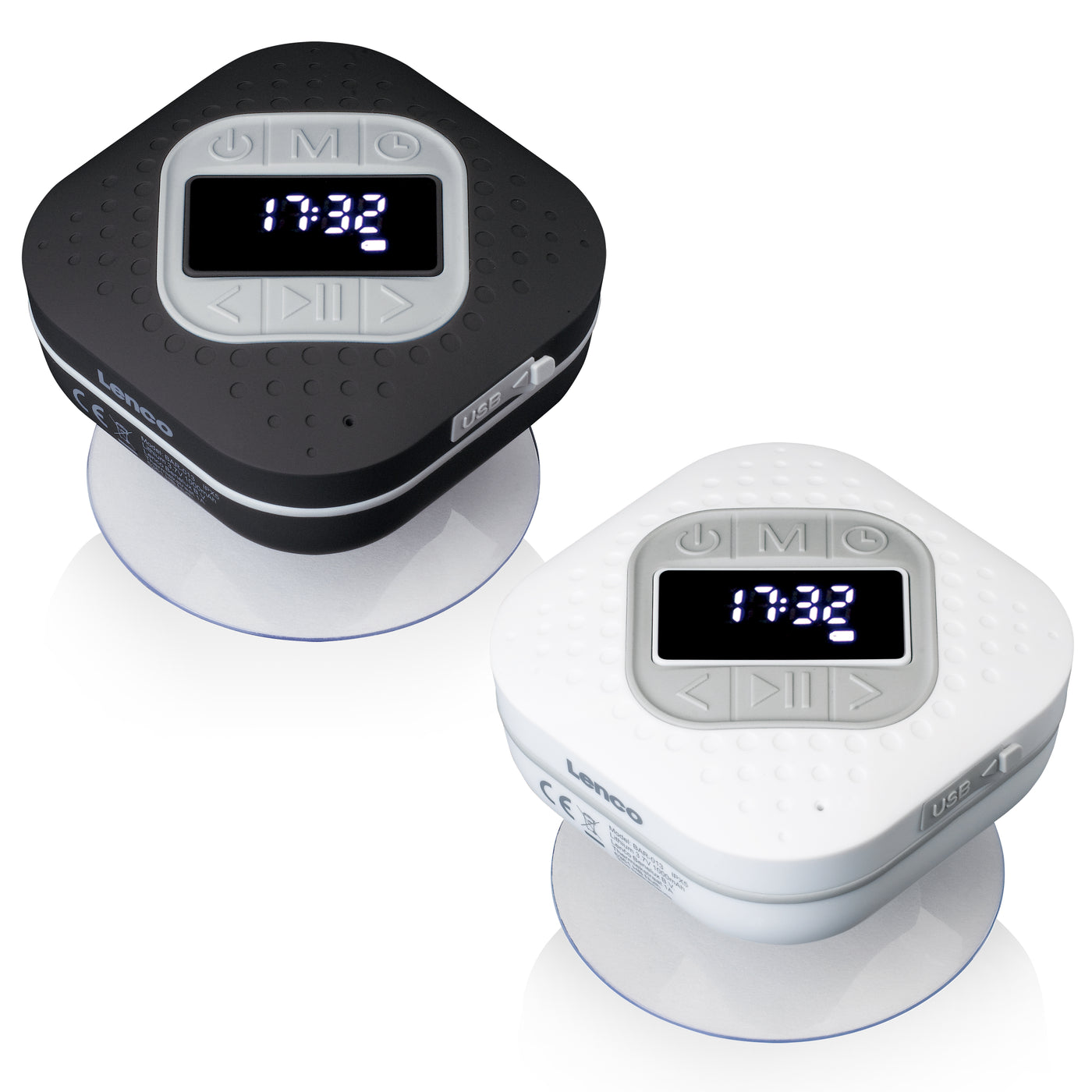 Lenco BAR-013BK - Wasserdichtes FM-Bad- und Küchenradio mit Bluetooth® und Timer - Schwarz