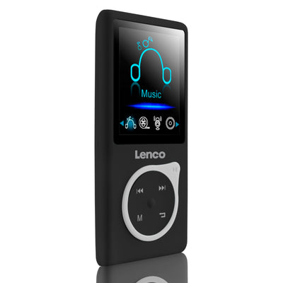 Lenco Xemio-668 Black - MP3/MP4-Player mit 8 GB Mikro-SD-Speicherkarte - 1,8" Farbdisplay - Schwarz