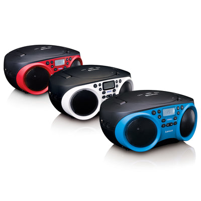 Lenco SCD-501BU - Tragbares FM-Radio mit CD/MP3-Player - Bluetooth® - USB-Eingang - AUX-Eingang - Kopfhöreranschluß - Blau
