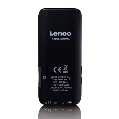 Lenco Xemio-659GY - MP3/MP4-Player mit 4 GB Mikro-SD-Speicherkarte, grau