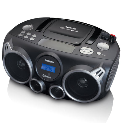 Lenco SCD-100BK - Tragbares PLL FM-Radio CD- Player einschließlich Bluetooth®/USB und SD-Player - Schwarz