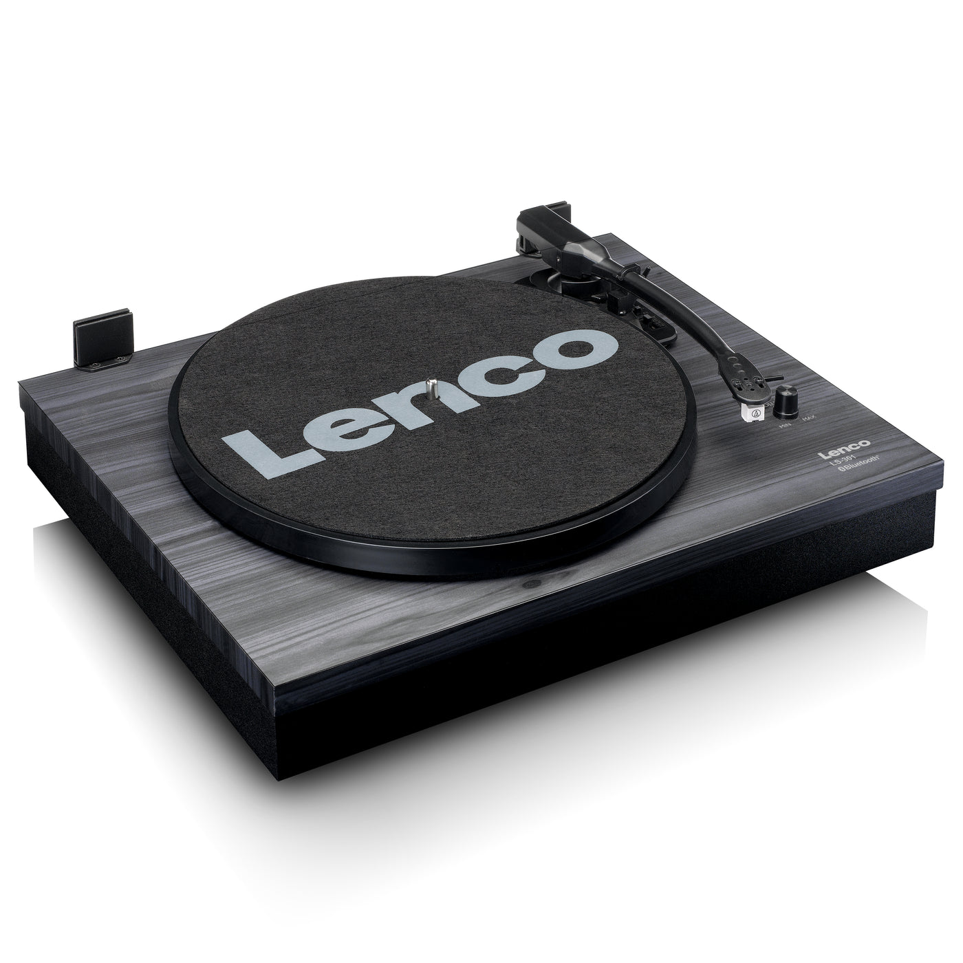 Lenco LS-301BK - Bluetooth® Plattenspieler mit zwei externen Lautsprechern und 2 x 10 Watt RMS, schwarz