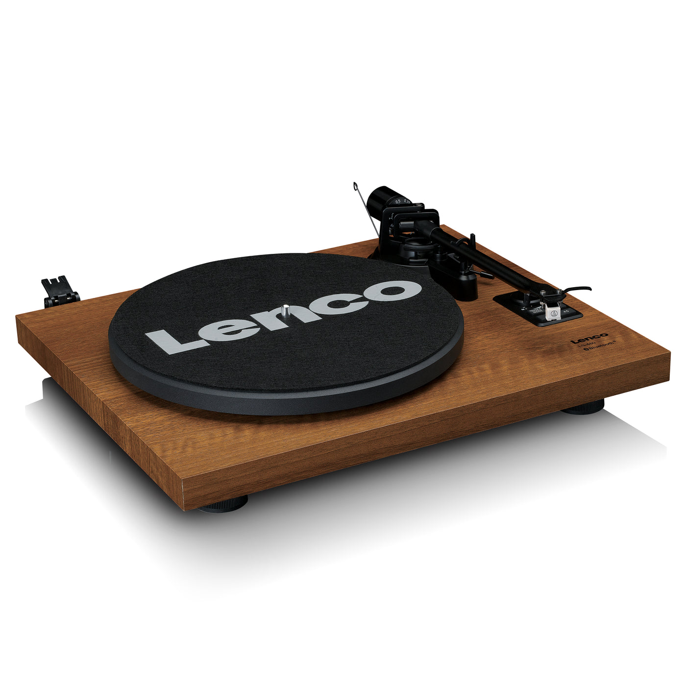 Lenco LS-480WD - Bluetooth® Plattenspieler mit zwei externen Lautsprechern und 2 x 30 Watt RMS - Holz