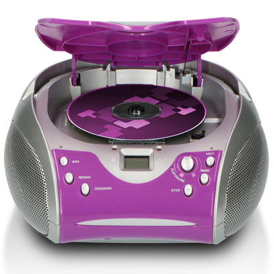Lenco SCD-24 Purple - Tragbares FM-Radio mit CD-Player - Kopfhöreranschluß - Lila