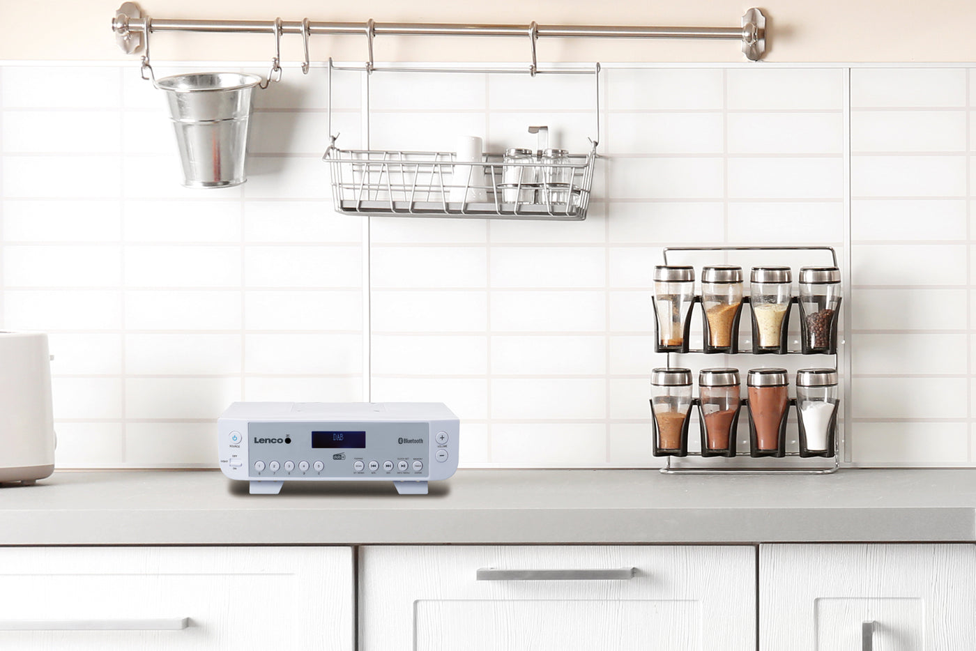 Lenco KCR-200WH - DAB+/FM-Küchenradio mit Bluetooth®, Licht und Timer - Weiß