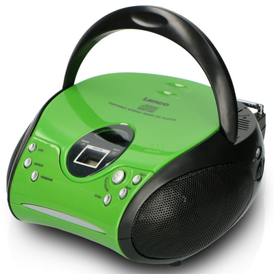 Lenco SCD-24 Green/Black - Tragbares FM-Radio mit CD-Player - Kopfhöreranschluß - Grün/Schwarz