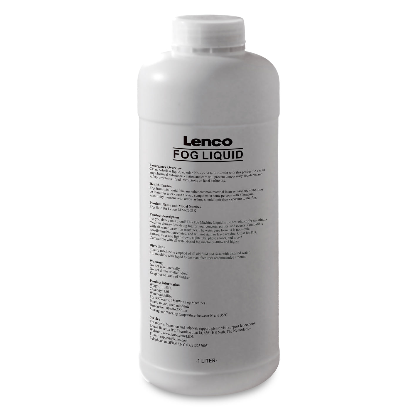 Lenco FML-100 - Flüssigkeit für LFM-220 und andere Nebelmaschines