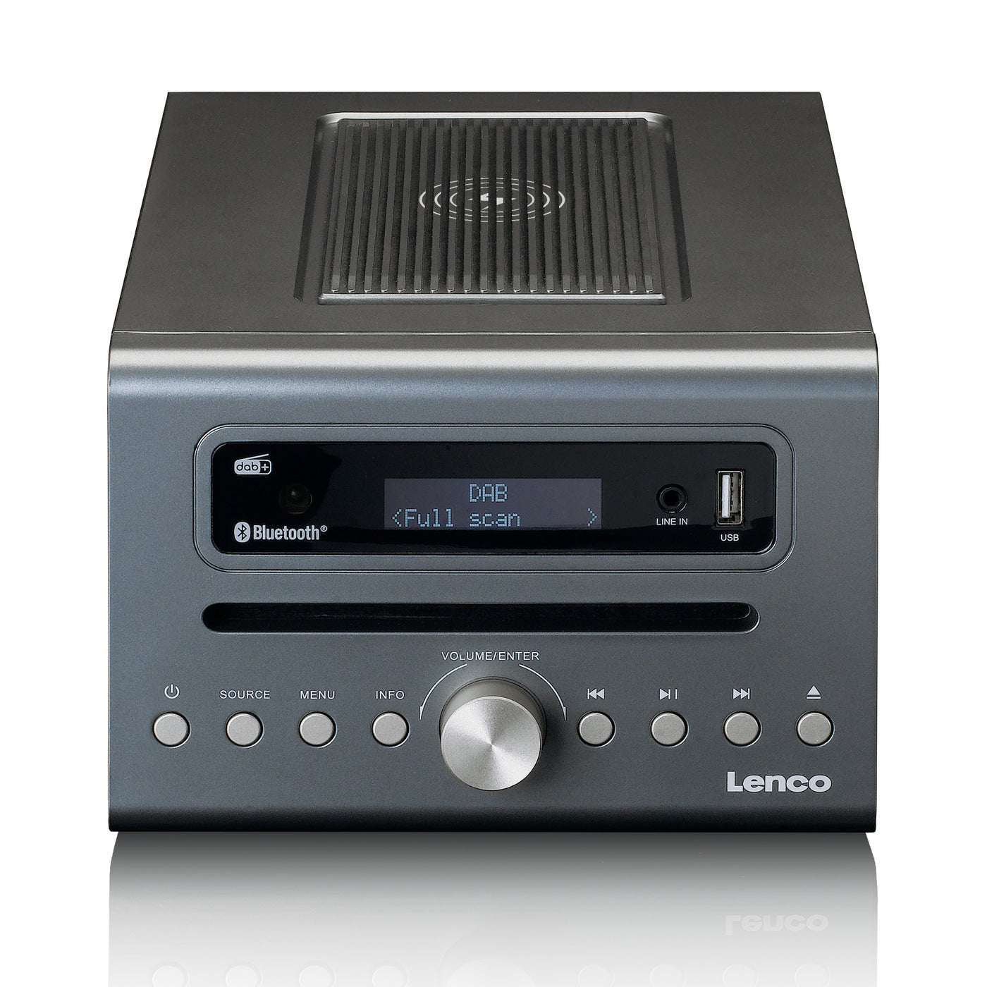 Lenco MC-175SI - Micro set mit DAB, FM, CD, 2 USB, Bluetooth®, QI, RC - Silber