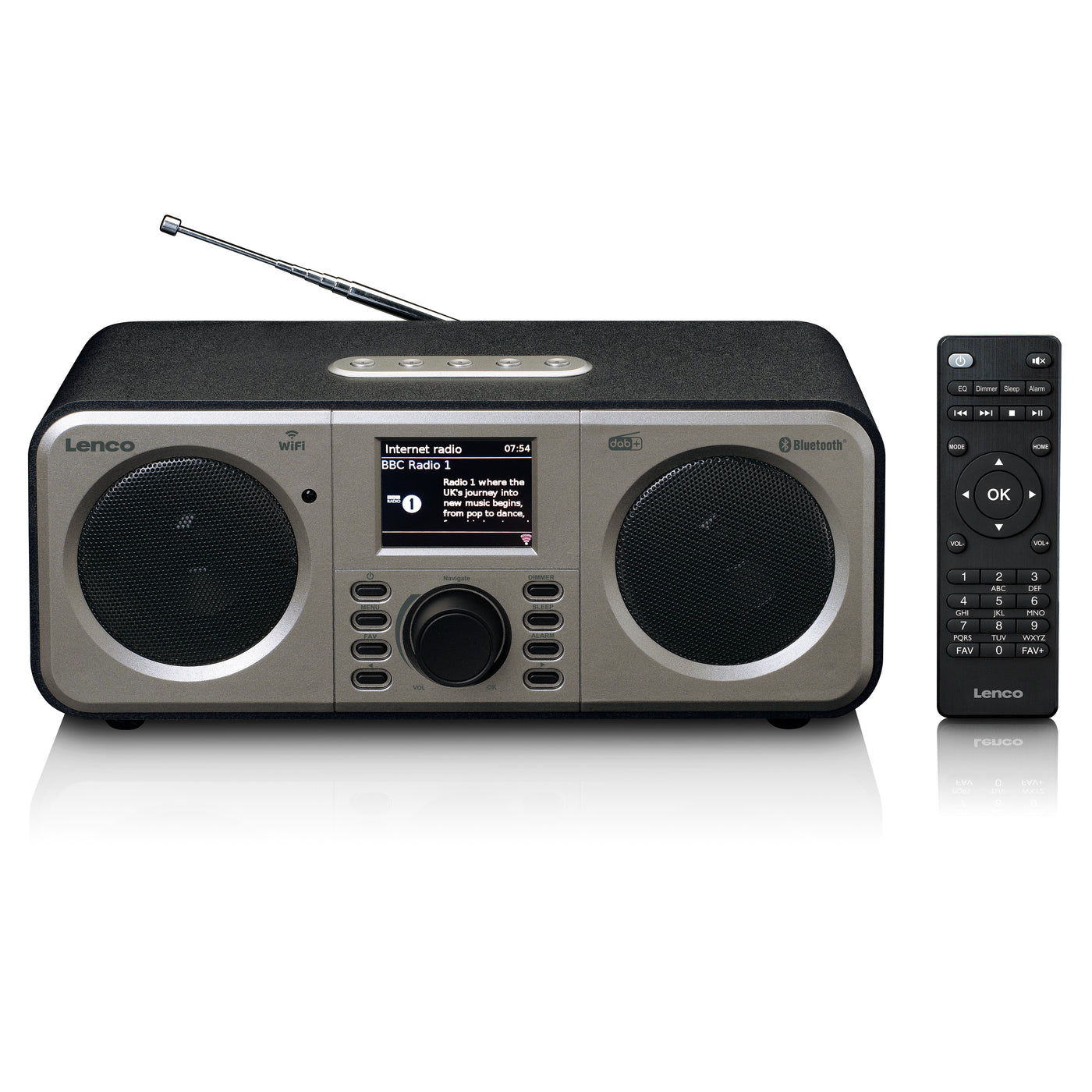 Lenco DIR-141BK - Internetradio mit DAB+, Bluetooth® und Spotify Connect, Schwarz