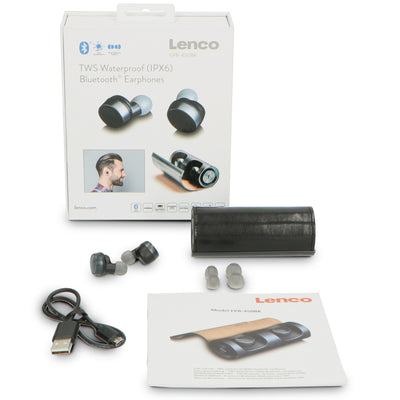 Lenco EPB-450BK -TWS wasserdichte Bluetooth®-Ohrhörer - Schwarz