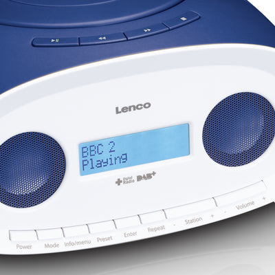Lenco SCD-69BU - DAB Radio - Boombox - CD Player - MP3 - USB - Blau